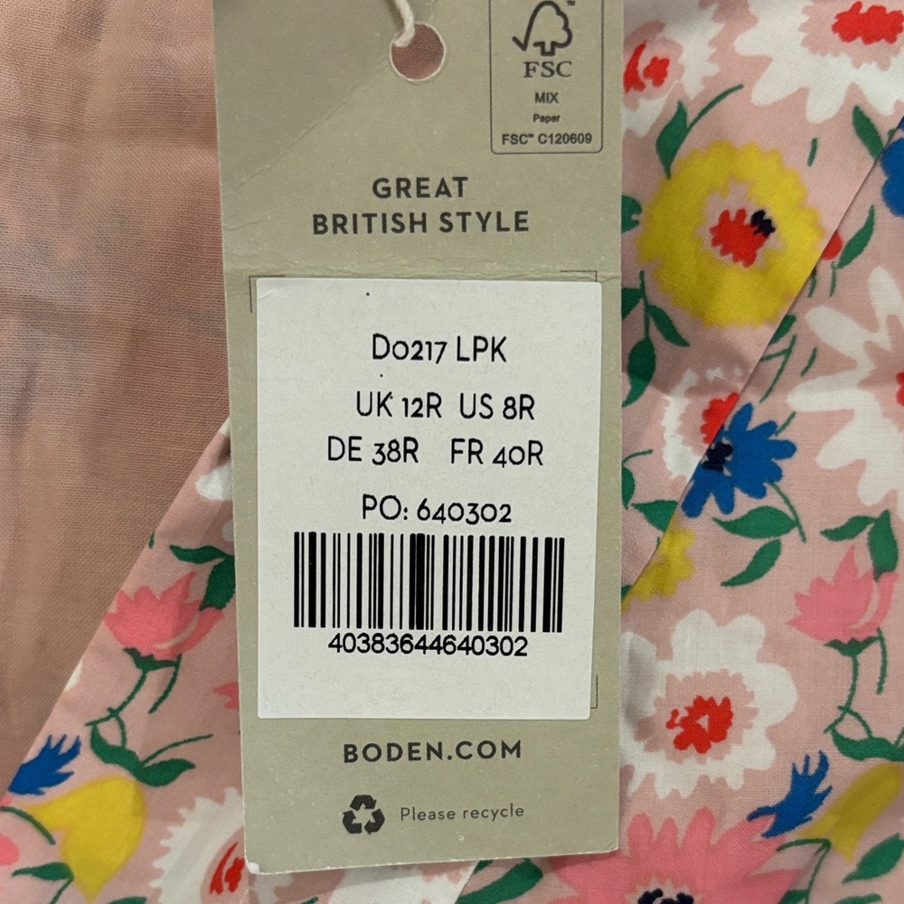 Boden Floral Mini Dress in Pink, Blue and Yellow - Picture 2 of 2